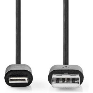 USB-Kabel | USB 2.0 | Apple Lightning 8-Pins | USB-A Male | 480 Mbps | Vernikkeld | 2.0 m | Rond | P