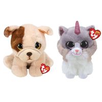 Ty - Knuffel - Beanie Buddy - Houghie Dog & Asher Cat - thumbnail