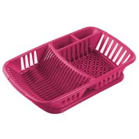 Afwas afdruiprek fuchsia roze met lekbak 52 x 33 x 11 cm