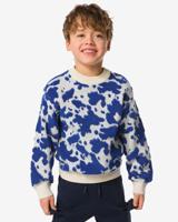 HEMA Kindertrui gebreid koeienprint blauw (blauw)