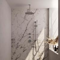 Brauer Chrome Edition Thermostatische Regendoucheset Inbouw - Hoofddouche 30 cm - Handdouche Staaf - Doucheslang - Geintegreerde Glijstang - Chroom