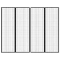 Insectendeurgordijnen 2 st magnetisch 220x130 cm zwart