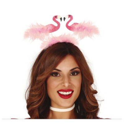 Verkleed haarband flamingo - tropical/Hawaii party - Carnaval diadeem Verkleed haarband flamingo - tropical/Hawaii party - Carnaval diadeem