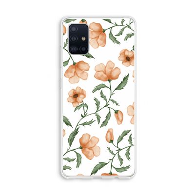 Peachy flowers: Galaxy A51 4G Transparant Hoesje