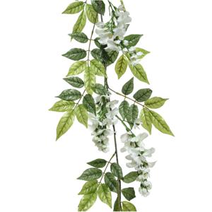 Decoris Wisteria - wit - kunstplant - slinger - 150 cm   -