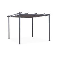 sweeek - Pergola, aluminium, 3x3m, met uitschuifbaar zonnescherm