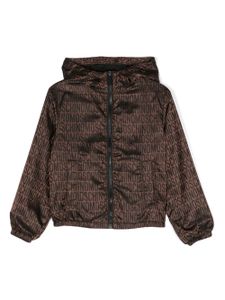 Moschino Kids veste à logo en jacquard - Marron