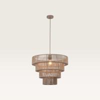 Hanglamp Galapagos taupe - Vier lagen van gevlochten katoenen koordjes - Voor binnen - Zonder lichtbron