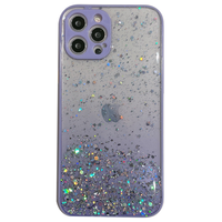 Samsung Galaxy A22 5G hoesje - Backcover - Camerabescherming - Glitter - TPU - Paars - thumbnail