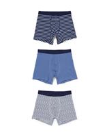 HEMA Lange Herenboxers Zigzag - 3 Stuks Donkerblauw (donkerblauw)