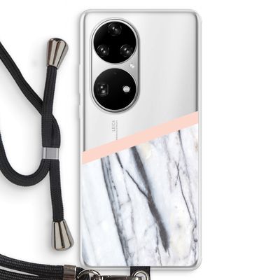 A touch of peach: Huawei P50 Pro Transparant Hoesje met koord