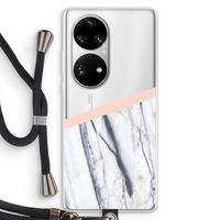 A touch of peach: Huawei P50 Pro Transparant Hoesje met koord