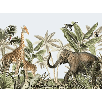 Designed4Kids wandvullend behang kinderkamer giraffe met jong-350 x 260 cm