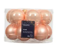 Kerstballen Glas Ø5cm Peach Pearl 12st