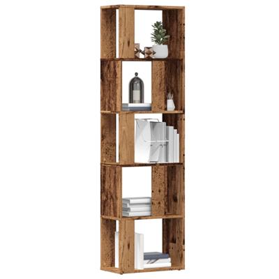 Boekenkast 45x24x159 cm bewerkt hout oud houtkleurig