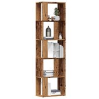 Boekenkast 45x24x159 cm bewerkt hout oud houtkleurig