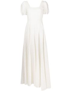 LoveShackFancy robe longue Ryan à fleurs brodées - Blanc