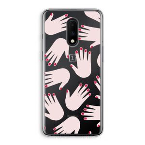 Hands pink: OnePlus 7 Transparant Hoesje