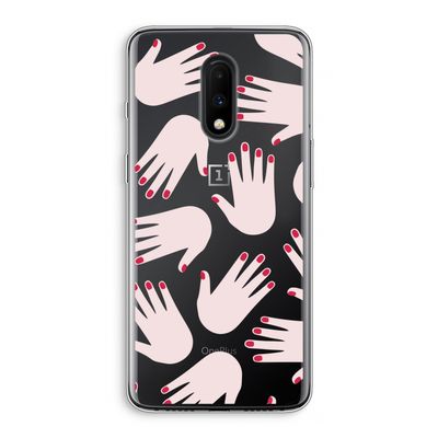 Hands pink: OnePlus 7 Transparant Hoesje
