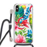 Papegaaien: iPhone XS Transparant Hoesje met koord