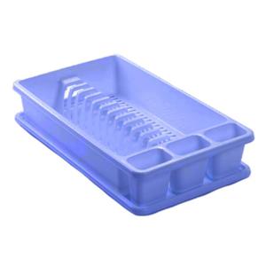 PlasticForte Afdruiprek met lekbak - blauw - 45 x 26 cm - afwasrek