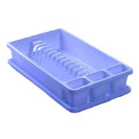 PlasticForte Afdruiprek met lekbak - blauw - 45 x 26 cm - afwasrek - thumbnail