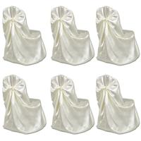 VidaXL Bruiloft stoelhoes crème (6 stuks)