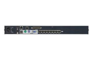 Aten 1-Lokale/externe gedeelde toegang, 8-poorts Cat 5 KVM over IP-switch met poort serieschakeling