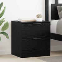 Nachtkastje 2 pcs Zwart eiken 45 x 39 x 50 cm Bewerkt hout