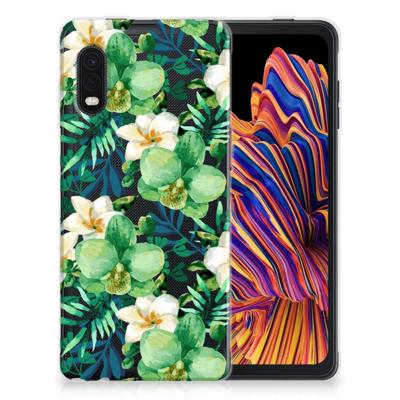 Samsung Xcover Pro | TPU Case | Orchidee Groen Samsung Xcover Pro | TPU Case | Orchidee Groen
