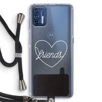 Friends heart pastel: Motorola Moto G9 Plus Transparant Hoesje met koord
