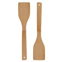 Kook/keuken gerei - 2x - keuken lepel - bruin - bamboe hout - 34 cm