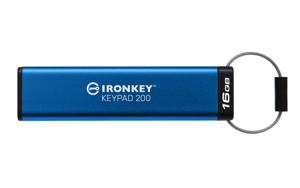 Kingston Technology IronKey 16GB Keypad 200, FIPS 140-3 Lvl 3 (aangevraagd) AES-256 versleuteld