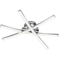 LED Plafondlamp 15W Warm Wit 3000K - Rechthoekig Chroom Design