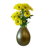 Bloemenvaas Emperor Ovaal - goud - metaal - D10 x H15 cm - Stelen en boeketten