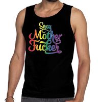 Sexy mother fucker gaypride tanktop zwart heren