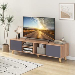 TV-Kast met Open Plank en 2 Kasten Televisiekast voor TV's tot 65 Inch Televisietafel voor Woonkamer Slaapkamer 152 x 40 x 40 cm