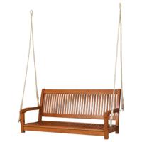 Schommelbank Eucalyptus Schommel met 2 Robuuste Touwen 126 x 62 x 60 cm Natuurlijk