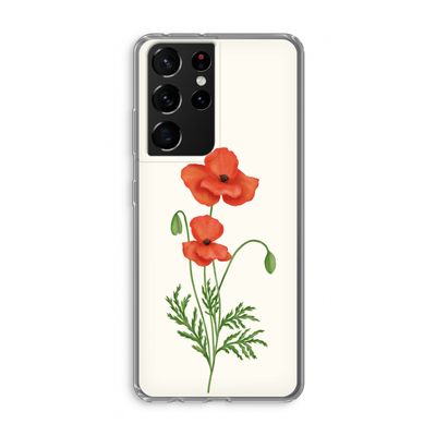 Red poppy: Samsung Galaxy S21 Ultra Transparant Hoesje