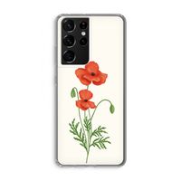 Red poppy: Samsung Galaxy S21 Ultra Transparant Hoesje