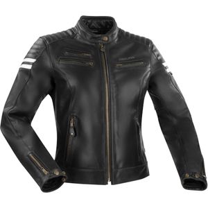 SEGURA Lady Funky, Leren motorjas dames, Zwart-Wit