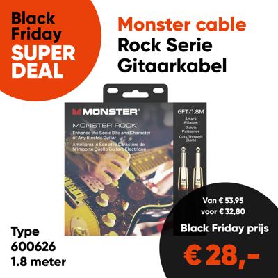 Monster Cable Rock Gitaarkabel 1.8 Meter Recht/Recht Pluggen 600626 - Aanbieding