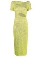 Gloria Coelho robe brodée de sequins à découpes - Vert