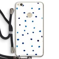 Blauwe stippen: Huawei Ascend P8 Lite (2017) Transparant Hoesje met koord