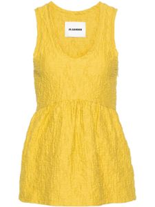 Jil Sander débardeur en coton gaufré - Jaune