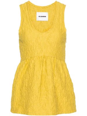 Jil Sander débardeur en coton gaufré - Jaune