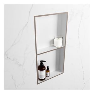 Wandnis Solid Surface Easy | In- en opbouw | 30x60x8 cm | 2 vakken | Smoke/Talc