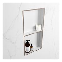 Wandnis Solid Surface Easy | In- en opbouw | 30x60x8 cm | 2 vakken | Smoke/Talc Wandnis Solid Surface Easy | In- en opbouw | 30x60x8 cm | 2 vakken | Smoke/Talc