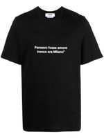 MSGM t-shirt en coton à slogan imprimé - Noir