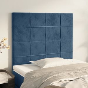 Hoofdborden 2 st 80x5x78/88 cm fluweel donkerblauw